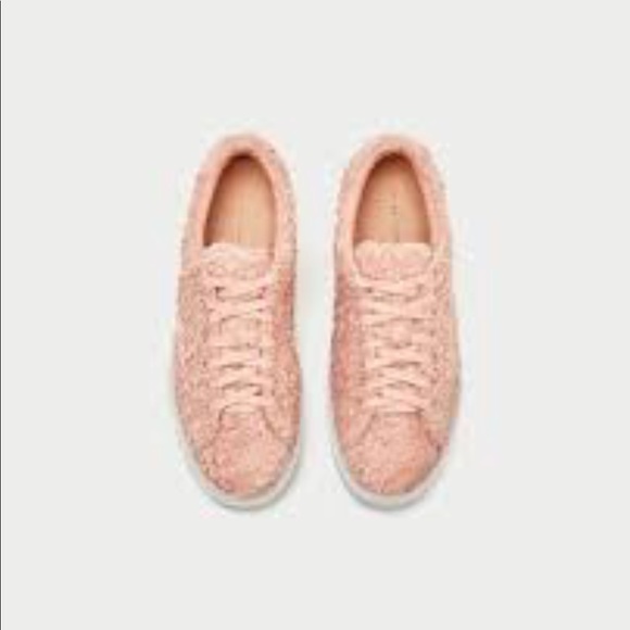 NWT Zara Platform Plimsolls with Faux Fur Sz 7.5 - Picture 3 of 6